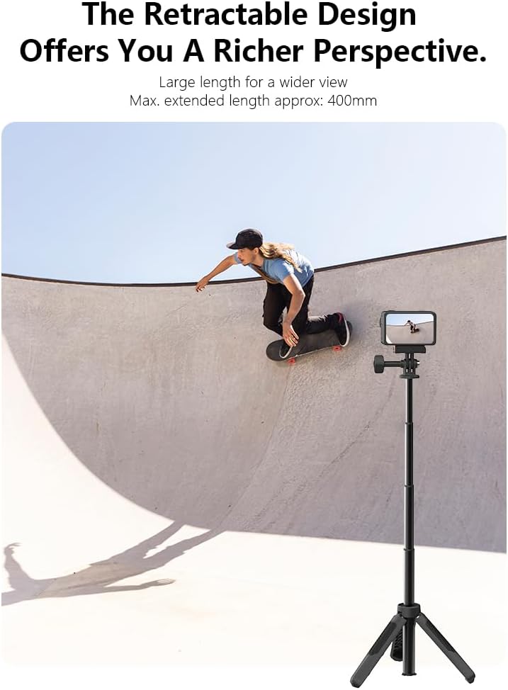 NEOSOU 40cm/15.75" Selfie Stick Tripod Stand with Magnetic Mount for DJI Action 5 Pro 4 3 Osmo 360, Mini Extension Rod Handle Grip for GoPro Ace Pro 2 X5 X4 X3 GO 3S Ultra Nano Action 6 Pocket 3 - Image 5